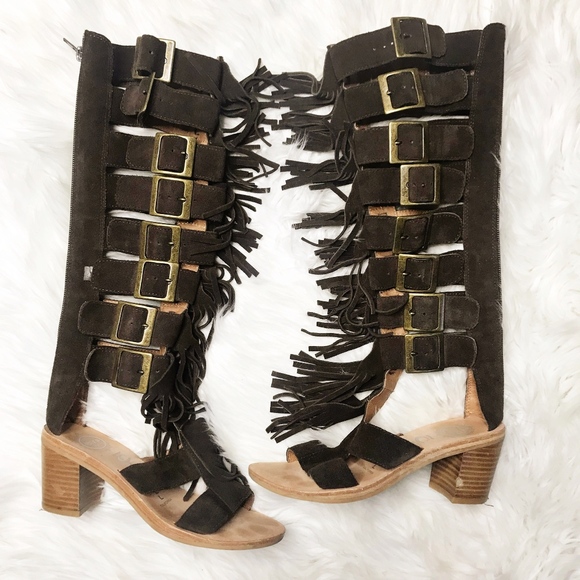 Jeffrey Campbell | Shoes | Jeffrey Campbell Hendrix Fringe Gladiator Sandals | Poshmark
